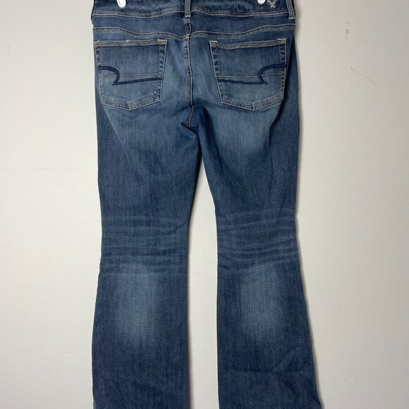 American Eagle Outfitters Jeans Women's SZ 12 Blue Denim Kick Boot SUPER STRETCH - Picture 4 of 13